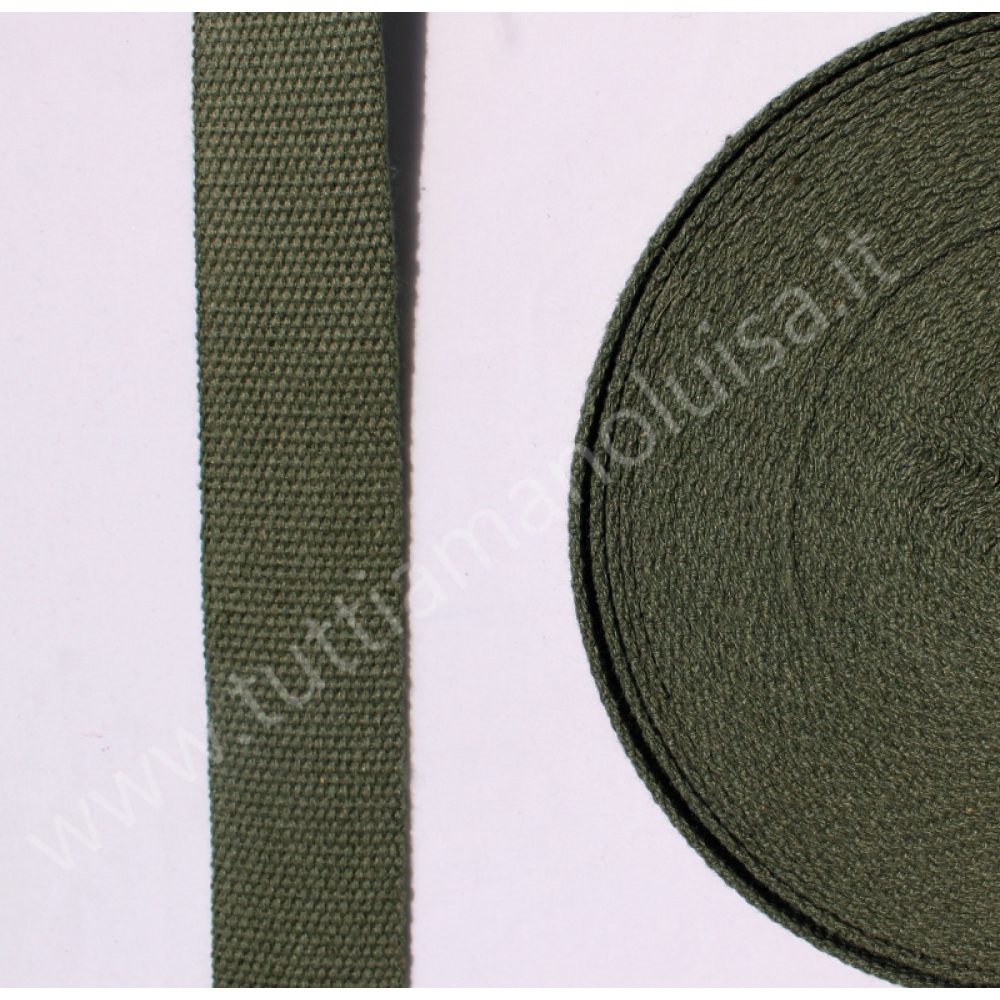 38mm Verde Militare Cotone Herringbone fettuccia NASTRO Cinturino Borsa Craft FAI DA TE CINTURA DA CUCIRE 